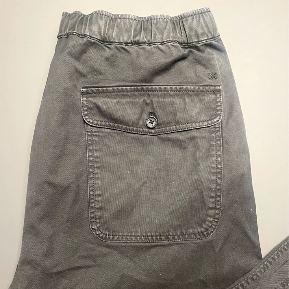 Outerknown elastic waistband pants in washed black. Size large